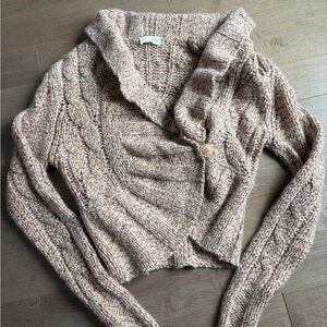 Subtle Luxury Cable Knit Wool Cardigan - size S Soft